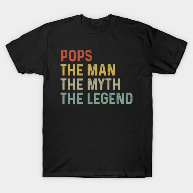 POPS Man Myth Legend Grandfather Father Dady Grandpa Gift T-Shirt by CoApparel